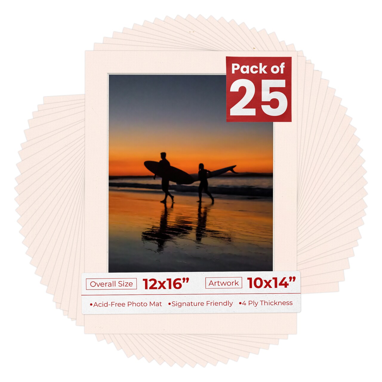 Oyster Bay Beige Mat Board for 12x16 Frames - Fits 10x14 Photos